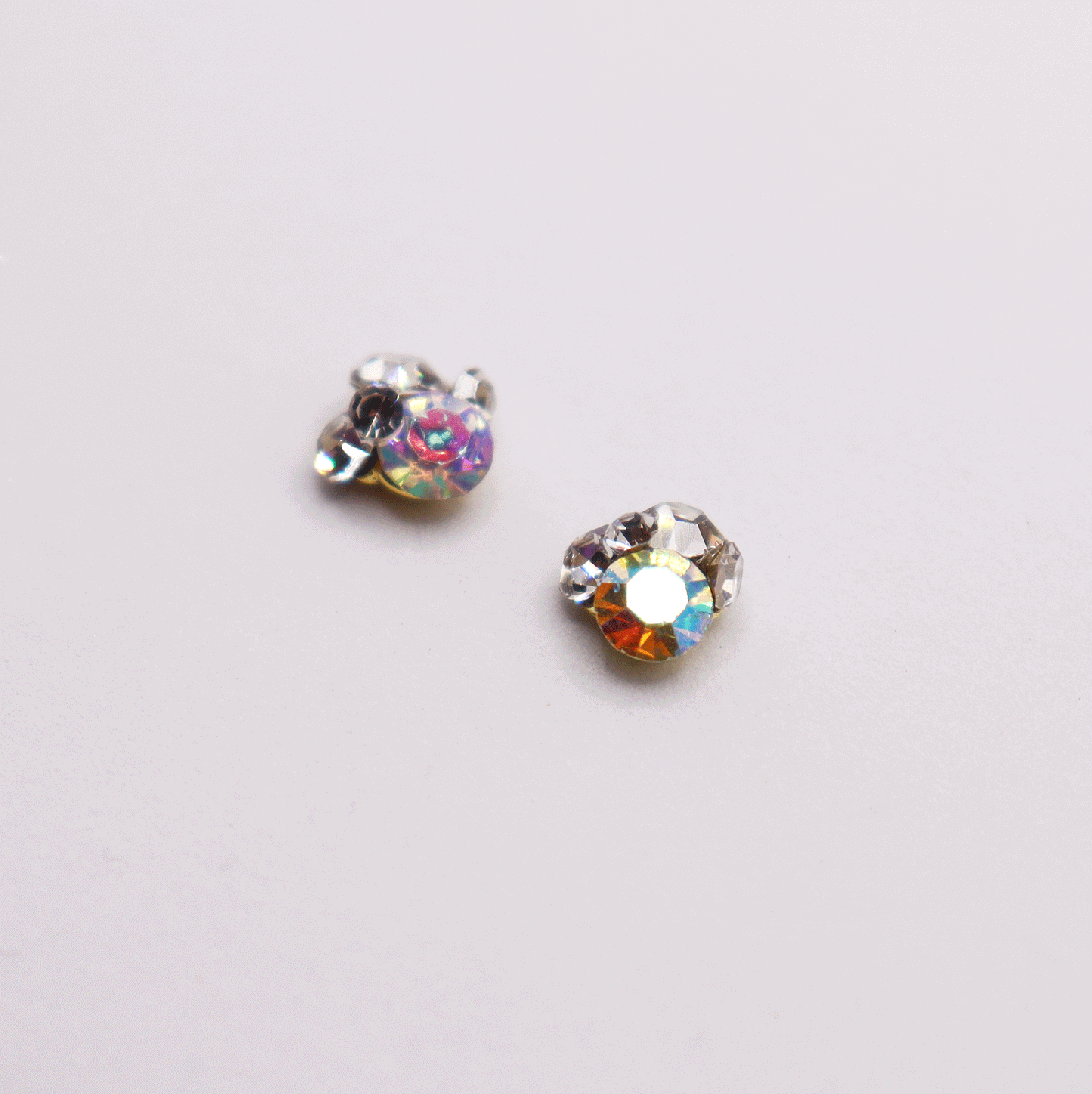 3D 5stones/Crystal 2pcs