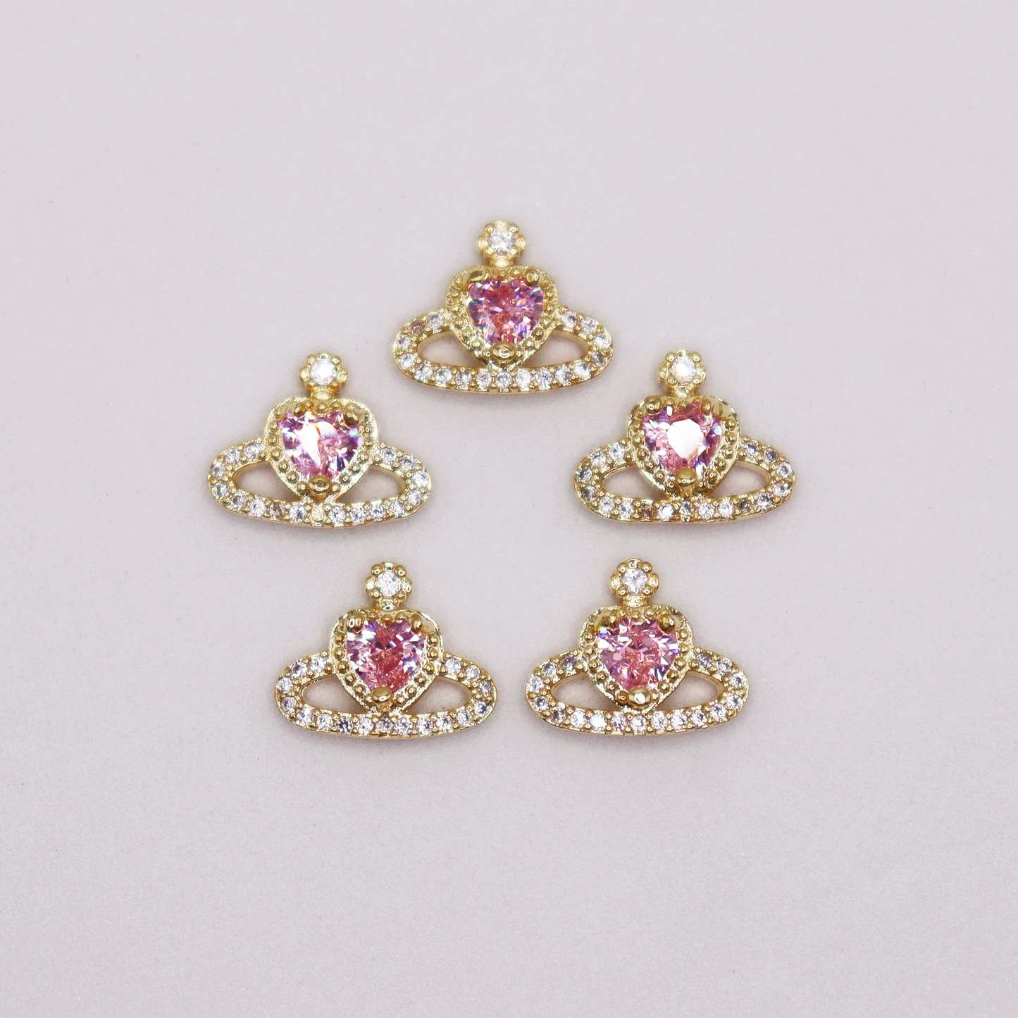 Pink Heart 5pcs